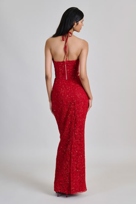 Mishru Amira Embroidered Top & Skirt Set 