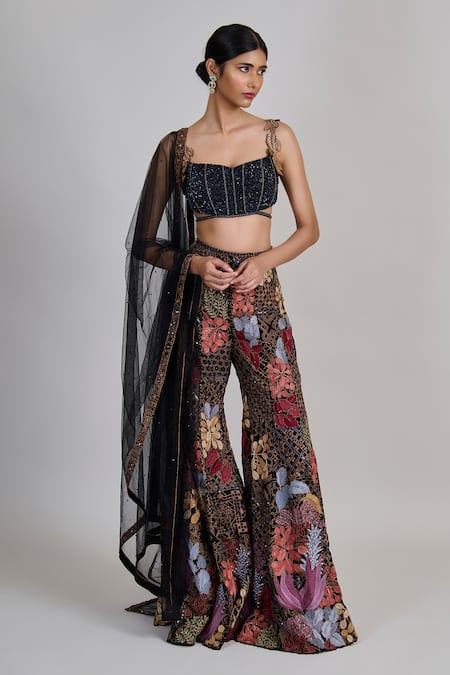 Mishru Dianthus Embroidered Corset Sharara Set 