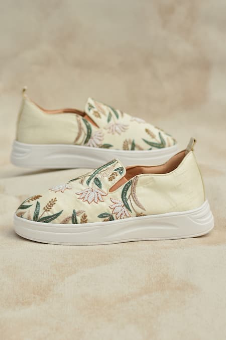 Around Always Kanan Beaded Floral Embroidered Sneakers 