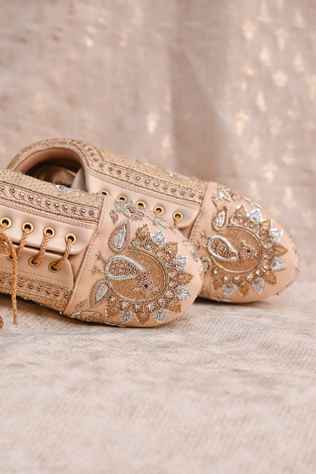 Around Always Mayuri Floral Embroidered Wedge Sneakers 