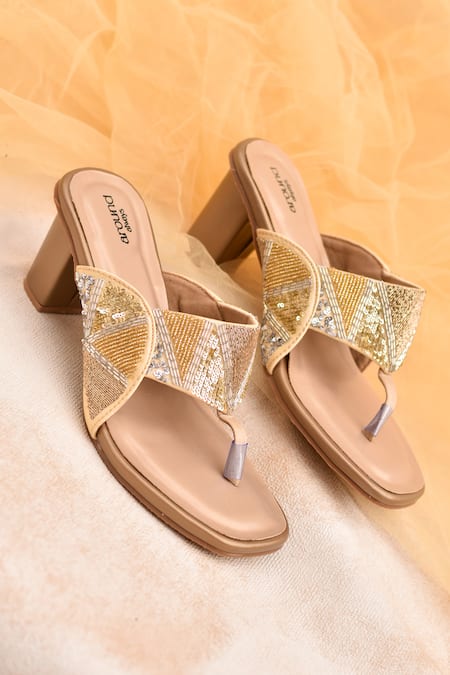 Around Always Trinity Embroidered Block Heels 