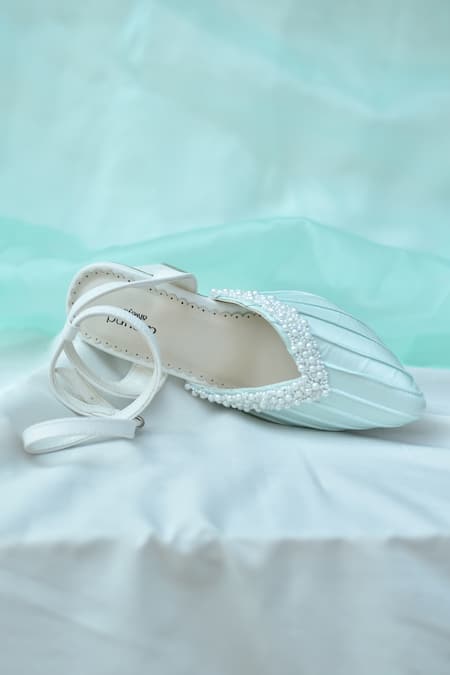 Around Always_Blue Pearls Florence Pintuck Embellished Heels _Online_at_Aza_Fashions