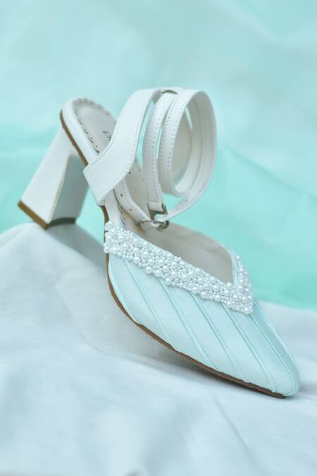 Around Always Florence Pintuck Pearl Embellished Heels 