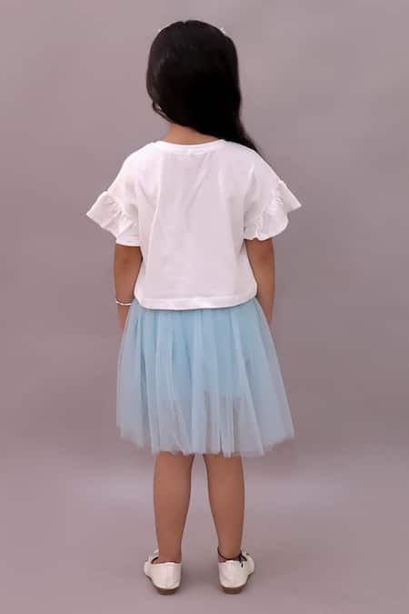 Lil Drama Ice Cream Embroidered T Shirt & Skirt Set 