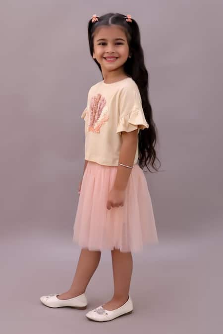 Lil Drama_Cotton, Net Fabric Flowers L5-aw-ts-6162_yq7zbcgpopz5rd _Online_at_Aza_Fashions