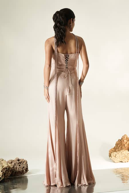 Muskan Aggarwal Oriana Floral Embroidered Jumpsuit With Dupatta 