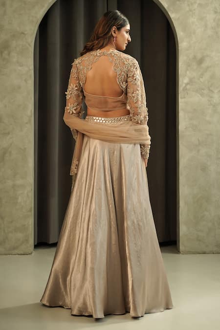 Muskan Aggarwal Auriel Mirror Work Blouse Lehenga Set 