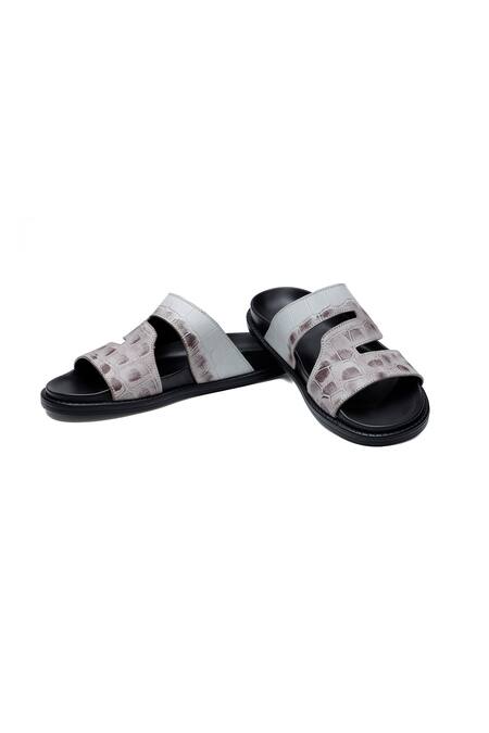 Shutiq Crocodile Texture Leather S Slides 