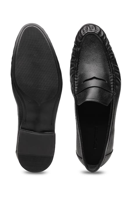 Shutiq Phillos Textured Leather Penny Loafers 