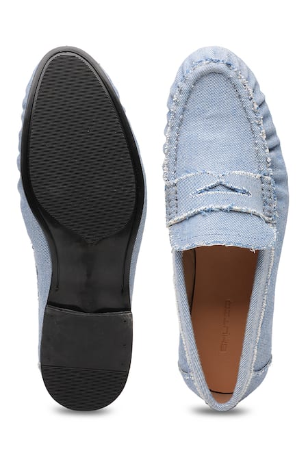 Shutiq Phillos Denim Patchwork Loafers 