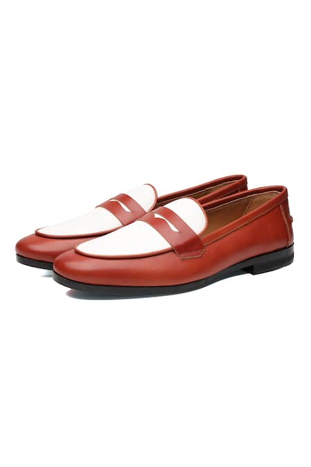 Buy_Shutiq_Tan Duke Leather Loafers _Online_at_Aza_Fashions