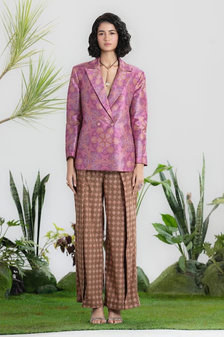 Siddhartha Bansal Farhiya Printed Blazer & Pant Set 