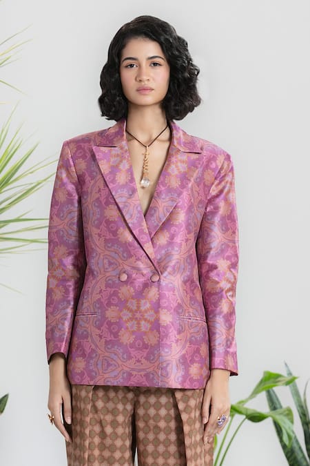 Siddhartha Bansal Farhiya Printed Blazer & Pant Set 