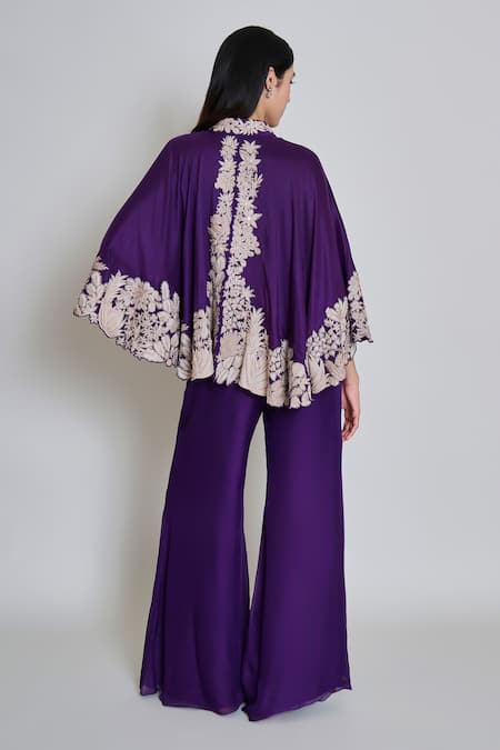 Mishru Kalie Embroidered Cape Pant Set 