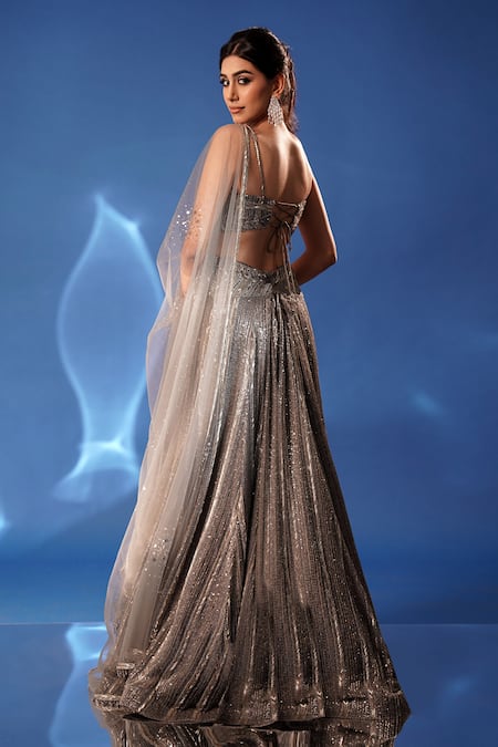 Archana Kochhar Embroidered Shimmer Lehenga Set 