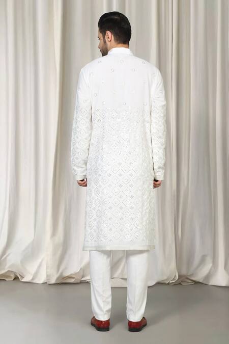 Aham-Vayam Harsh Mirror Embroidered Kurta & Pant Set 