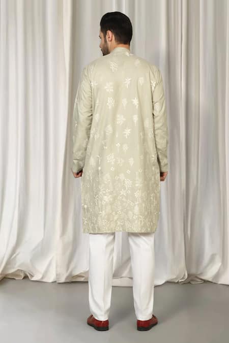 Aham-Vayam Upwan Embroidered Kurta & Pant Set 