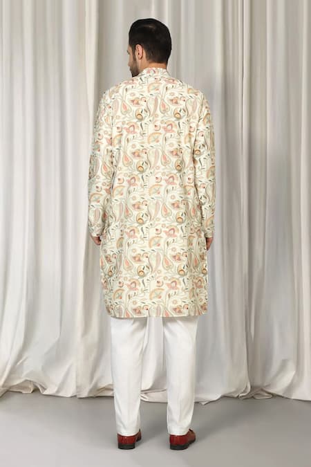 Aham-Vayam Phool Bahaar Embroidered Kurta & Pant Set 