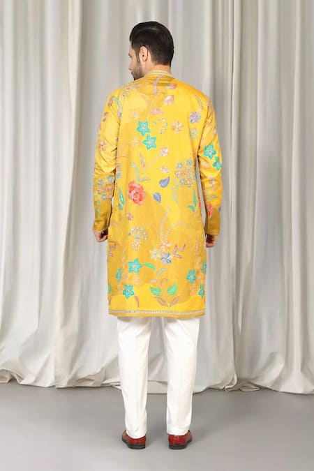 Aham-Vayam Phool Utsav Embroidered Kurta & Pant Set 