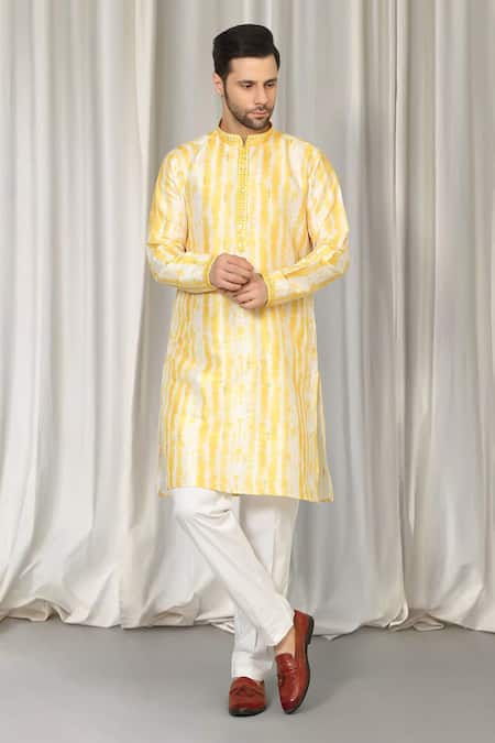 Aham-Vayam Prajwal Tie Dye Embroidered Kurta & Pant Set 