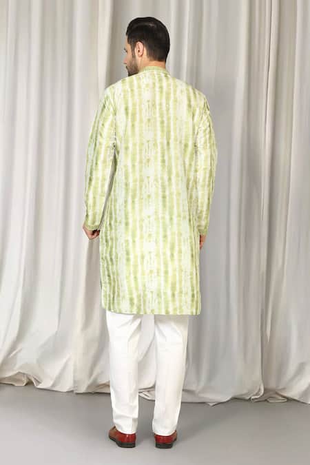 Aham-Vayam Tie Dye Embroidered Kurta Set 