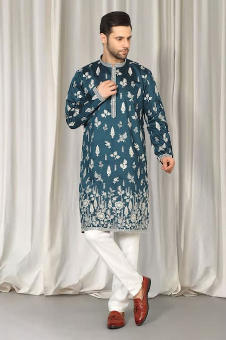 Aham-Vayam Upwan Embroidered Kurta & Pant Set