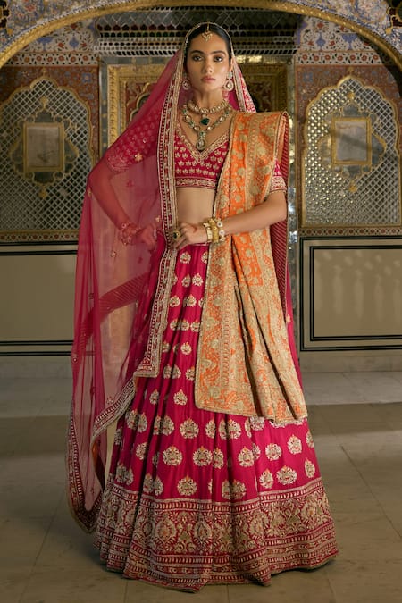 Sheetal Batra Maira Embroidered Raw Silk Lehenga Set 
