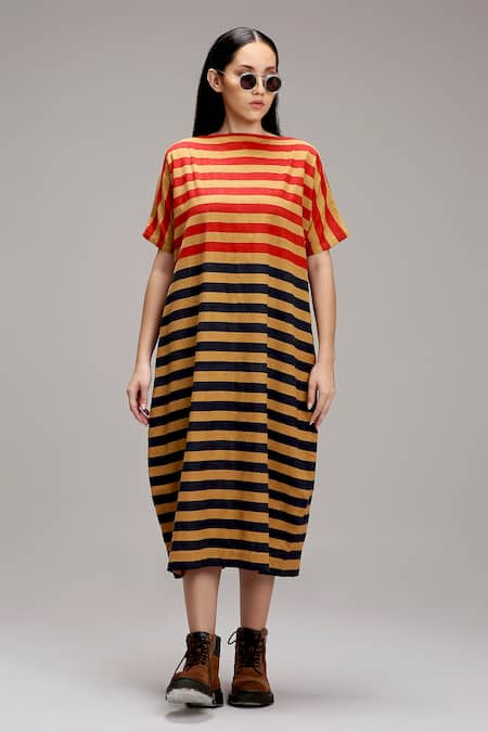 MATI_1 Striped Cotton Midi Dress 
