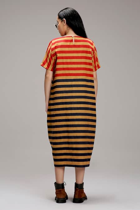 MATI_1 Striped Cotton Midi Dress 
