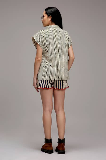 MATI_1 Joker Motif Striped Shirt With Shorts 