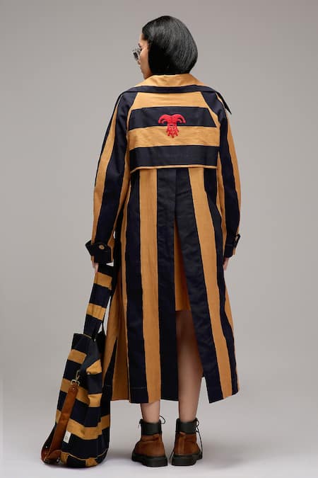 MATI_1 Striped Longline Cotton Jacket 