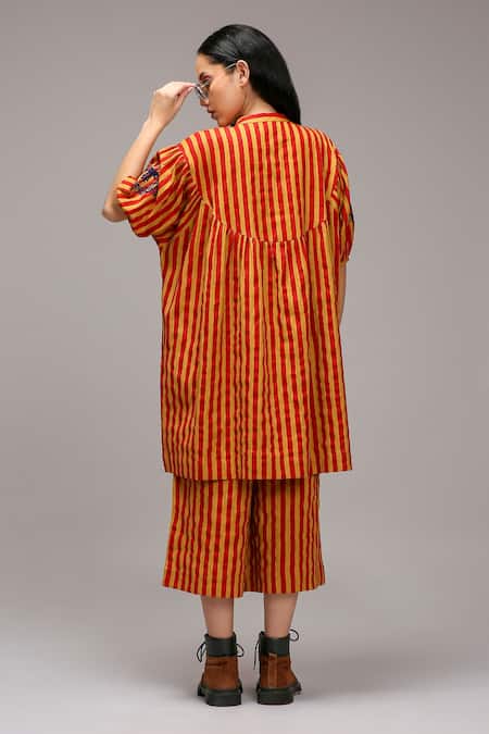 MATI_1 Striped Gathered Tunic  