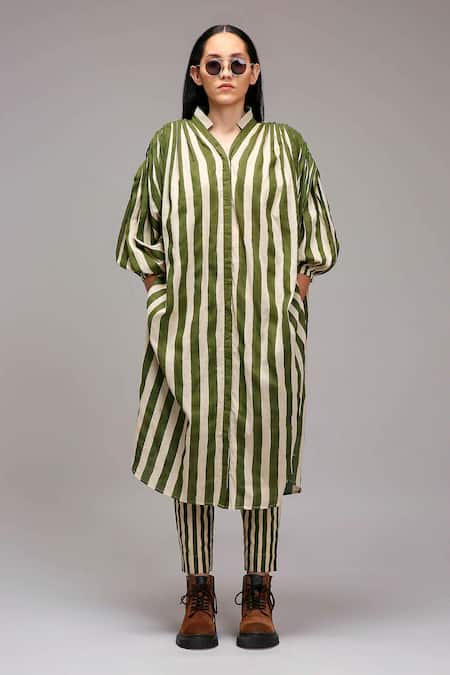 MATI_1 Striped Cotton Long Tunic  
