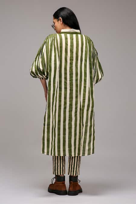 MATI_1 Striped Cotton Long Tunic  