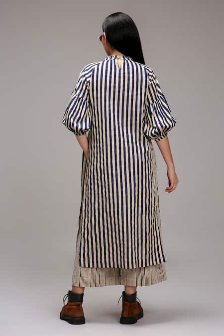 MATI_1 Striped Jester Motif Tunic & Pant Set 