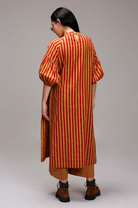 MATI_1 Striped Jester Motif Tunic & Pant Set 