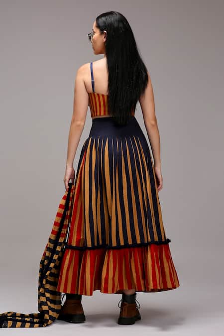 MATI_1 Striped Corset & Skirt Set 