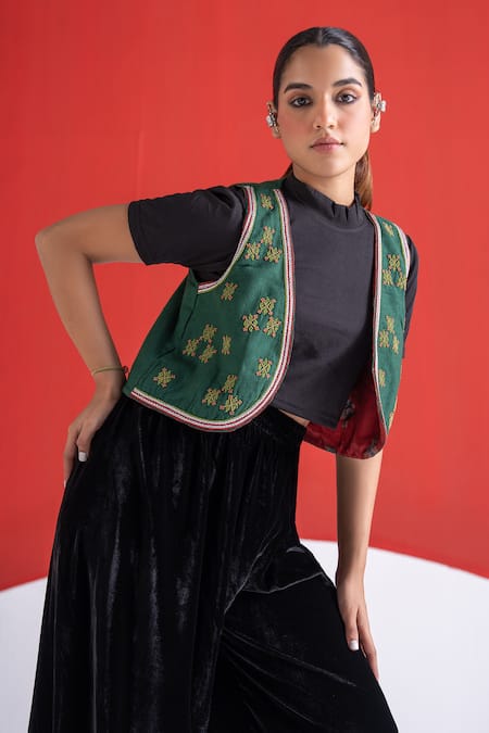 TA’Assur Sanaa Embroidered Wool Koti Jacket 