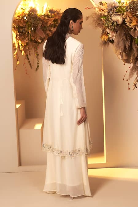 Baidehi Floral Embroidered Jacket With Gown 