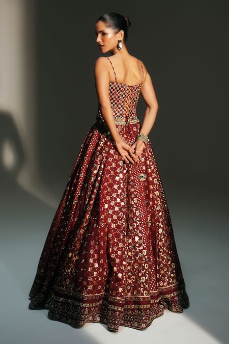 Mahima Mahajan Mala Hand Embroidered Kali Lehenga Set 