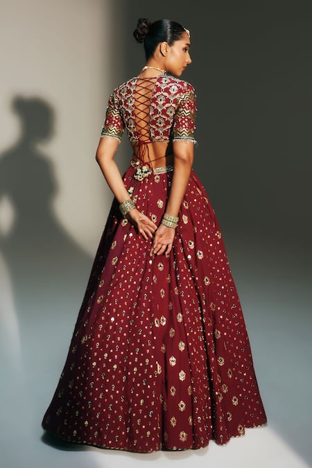 Mahima Mahajan Devi Hand Embroidered Kali Lehenga Set 