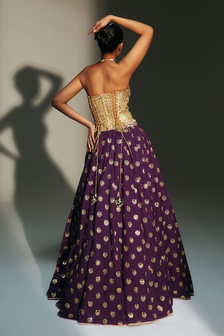 Mahima Mahajan Bindiya Butti Embroidered Lehenga Set 