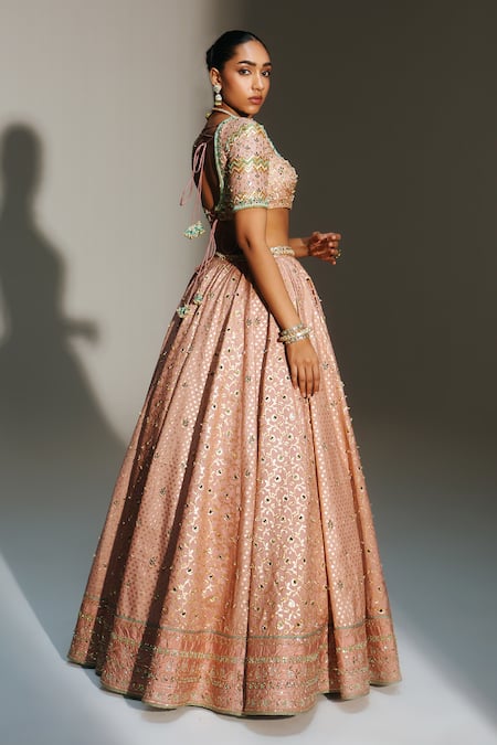 Mahima Mahajan Blush , , , Organza Farah Hand Lehenga Set Online at Aza Fashions Mahima Mahajan_Blush , , , Organza Farah Hand Lehenga Set _Online_at_Aza_Fashions