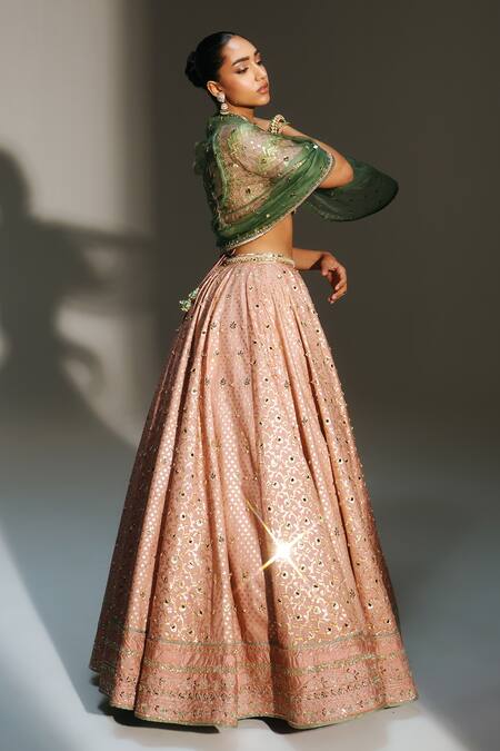 Shop Mahima Mahajan Blush , , , Organza Farah Hand Lehenga Set Online at Aza Fashions Shop_Mahima Mahajan_Blush , , , Organza Farah Hand Lehenga Set _Online_at_Aza_Fashions