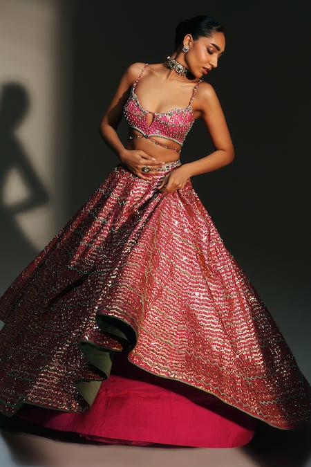 Mahima Mahajan Pink , , , Organza Komal Hand Lehenga Set at Aza Fashions Mahima Mahajan_Pink , , , Organza Komal Hand Lehenga Set _at_Aza_Fashions