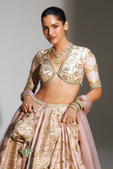 Mahima Mahajan Blush , , , Organza Fariha Hand Lehenga Set at Aza Fashions Mahima Mahajan_Blush , , , Organza Fariha Hand Lehenga Set _at_Aza_Fashions