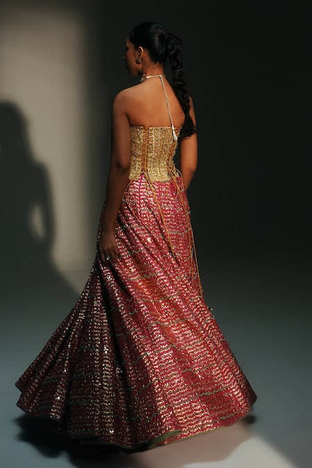 Mahima Mahajan Garima Hand Embroidered Lehenga Corset Set 