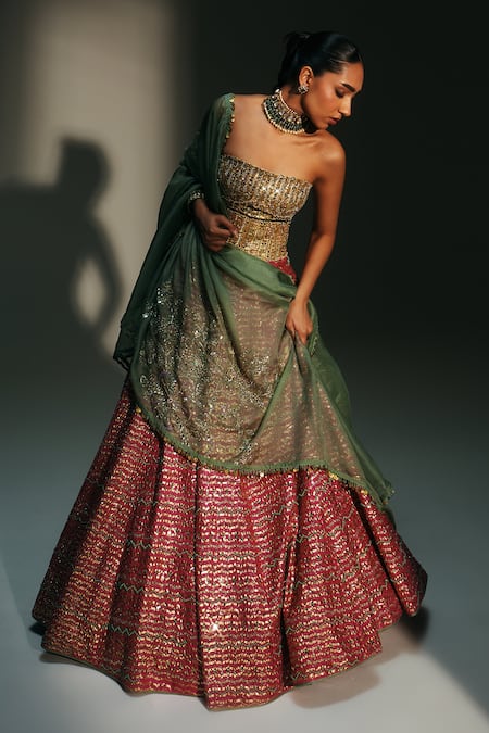 Mahima Mahajan Garima Hand Embroidered Lehenga Corset Set 