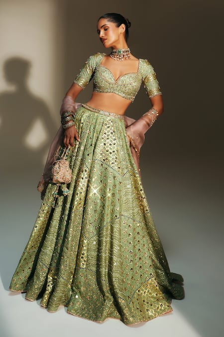 Mahima Mahajan Sita Hand Embroidered Kali Lehenga Set 