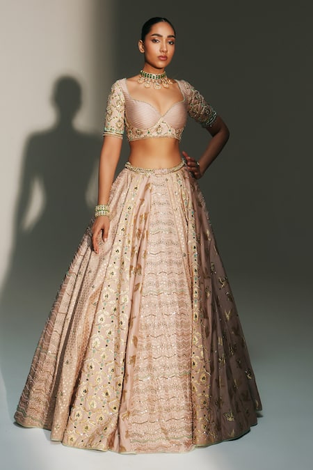 Mahima Mahajan Vidhi Hand Embroidered Kali Lehenga Set 
